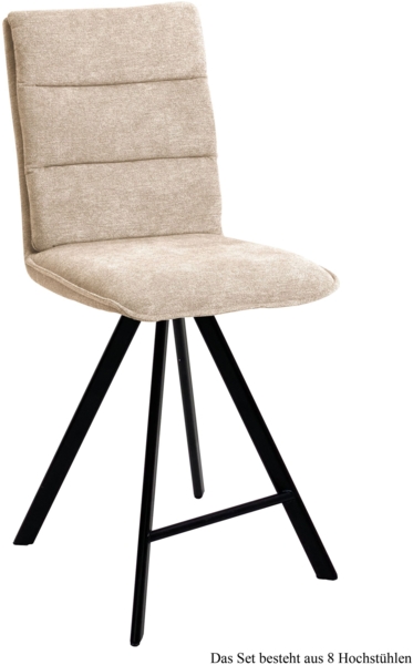 Thekenstuhl drehbar (8er-Set) Devonne 47x109x60 Schwarz/Natur