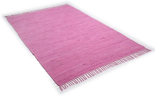 THEKO Teppich Happy Cotton Fleckerl, handgewebt, rechteckig, Höhe: 5 mm, Flachgewebe, reine Baumwolle, meliert, mit Fransen, auch als Läufer