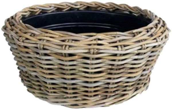 Van der Leeden Blumentopf Schale 31 L 56x23cm Rattan Sylter Korb Drypot (1 St), Indoor & Outdoor, Rattan, 31 L, Naturprodukt, incl. Kunststoffeimer