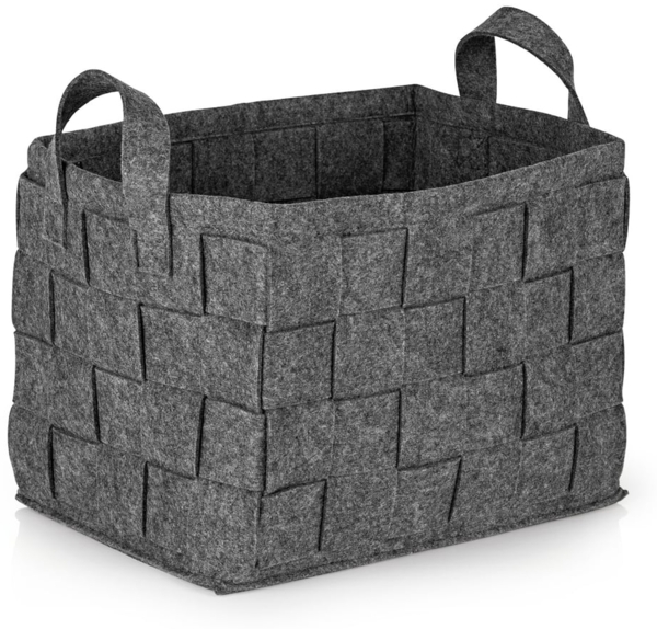 N8WERK Aufbewahrungskorb Filz 35cm dunkelgrau mit Henkel