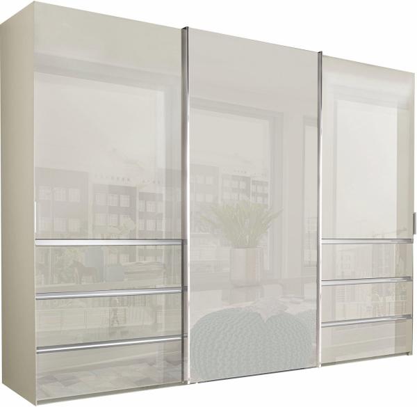 WIEMANN Schwebetürenschrank Malibu, stilvolles Design, Made in Germany mit Glasfront, in verschiedenen Breiten, Schubladen mit Selbsteinzug Bild 1