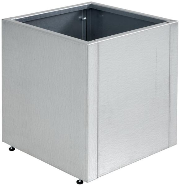 Blumentopf Timjan aus Aluminium, modern, silber, rostfrei, mit Entwässerungsloch und verstellbaren Füßen