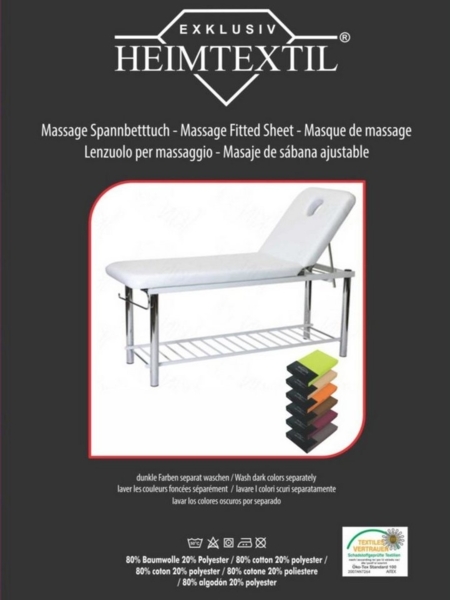 Massageliege Frottee Spannbettlaken mit Nasenschlitz Marke 70-80 cm x 190-200 cm Sand