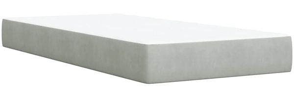 vidaXL Boxspringbett mit Matratze Hellgrau 90x200 cm Samt 3289938 Bild 10