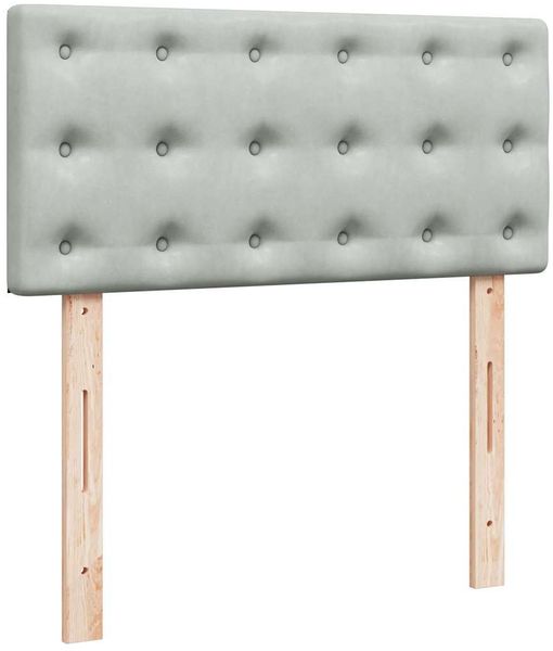 vidaXL Boxspringbett mit Matratze Hellgrau 90x200 cm Samt 3289938 Bild 12