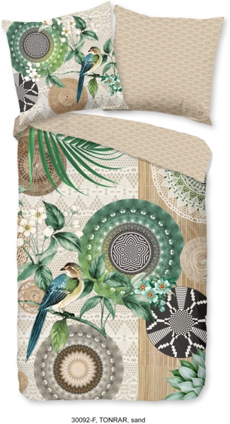 hip Flanell Bettwäsche 2 teilig Bettbezug 155x220 cm Kissenbezug 80x80 cm Tonrar Sand Bild 1