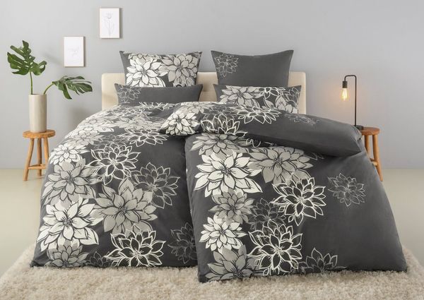 Home affaire Bettwäsche Susan in Gr. 135x200 oder 155x220 cm, Polycotton recycelt, 2 teilig, in verschiedenen Qualitäten, romantische Bettwäsche mit Blumen