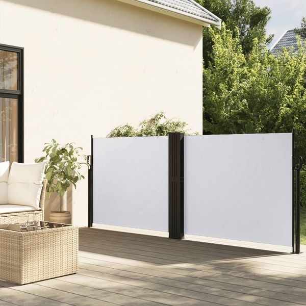 vidaXL Seitenmarkise Ausziehbar Weiß 120x1000 cm 4004706