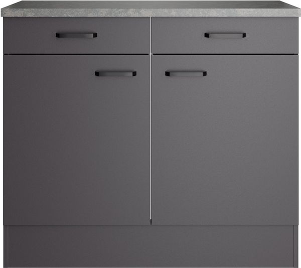 OPTIFIT Unterschrank OPTImulti Breite 100 cm, Tiefe 50 cm, mit 2 Türen, 2 Schubkästen, 1 Einlegeboden
