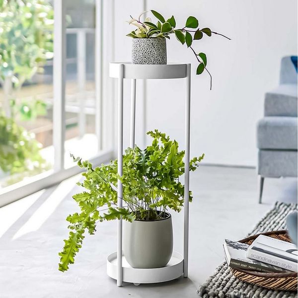 Yamazaki Blumenständer Tower Beistelltisch Regal für Pflanzen 2 Ebenen Blumenregal, Pflanzen-Ständer, Beistelltisch, Ablage, 2 Etagen
