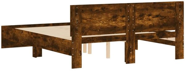 vidaXL Bettgestell mit Kopfteil Räuchereiche 140x190 cm 3207501 Bild 7