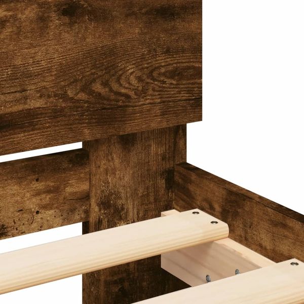 vidaXL Bettgestell mit Kopfteil Räuchereiche 140x190 cm 3207501 Bild 8
