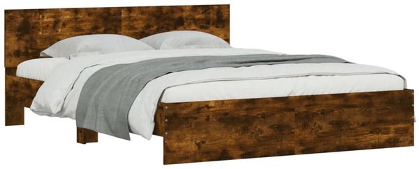 vidaXL Bettgestell mit Kopfteil Räuchereiche 140x190 cm 3207501 Bild 3