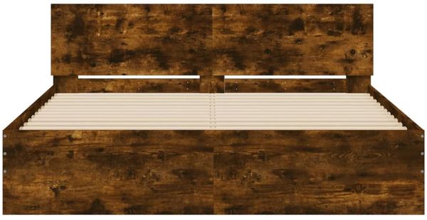 vidaXL Bettgestell mit Kopfteil Räuchereiche 140x190 cm 3207501 Bild 5