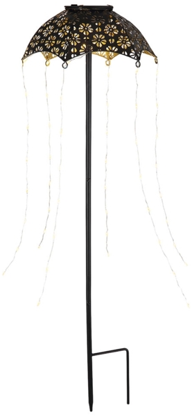 LED Solarleuchte, Regenschirm , kupferfarben, Akku, H 65 cm
