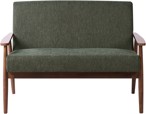 Sofa 2-Sitzer ESRUM Stoff Dunkelbraun Grün