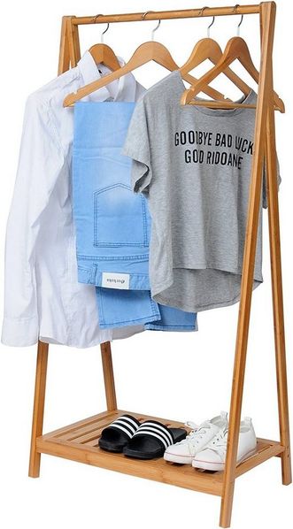 EUGAD Kleiderständer, mit Kleiderstange, Ablagefläche, offene Garderobe