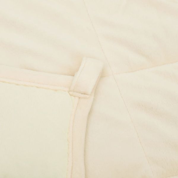 vidaXL Gewichtsdecke Stoff, 1 x Gewichtsdecke, Helle Cremefarbe, 235x290 cm, 100 % gebürstete Polyester-Mikrofaser, 11 kg Bild 5