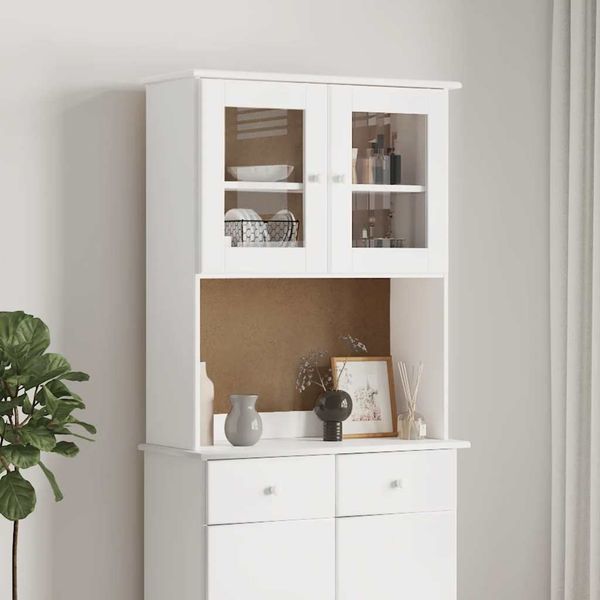vidaXL Sideboard-Aufsatz ALTA Weiß 77x30x92 cm Massivholz Kiefer 353946
