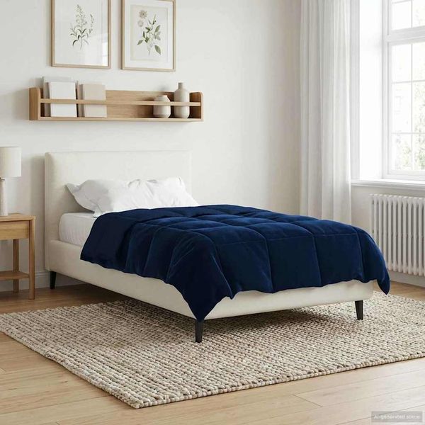 vidaXL Ganzjahresbettdecke Dunkelblau 155 x 200 cm Mikrofaser 42026051