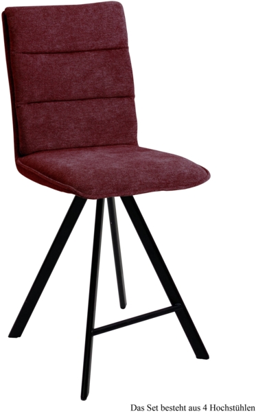 Thekenstuhl drehbar (4er-Set) Devonne 47x109x60 Schwarz/Marsala