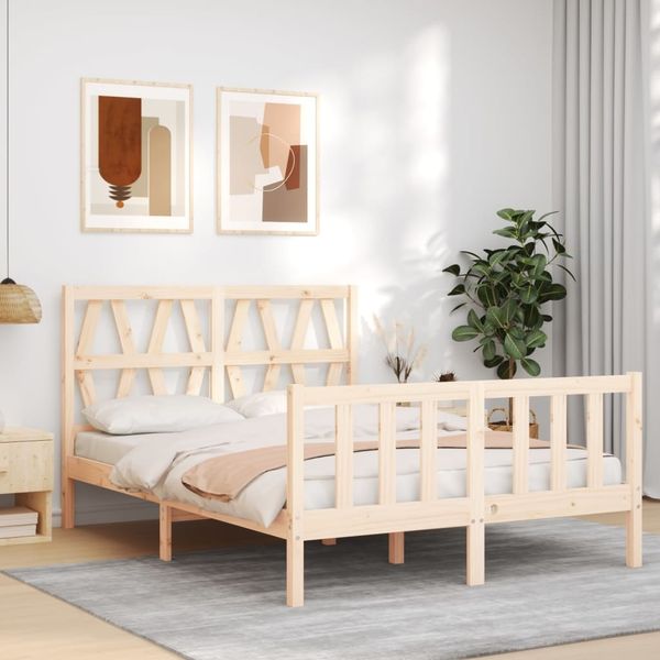 vidaXL Massivholzbett ohne Matratze 140x200 cm Kiefernholz 3192491