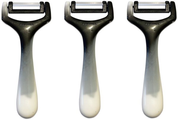 SMI Sparschäler Solingen Gemüseschäler Kartoffelschäler Sparschäler Universalschäler, (3-tlg, 3 tlg), scharfe Klinge, Schwarz-Weiß