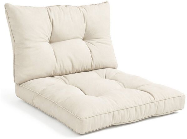 Beautissu Sitzkissen Lounge Kissen Set Outdoor Natur XLuna, 50x50 cm, 50x40 cm, Sitzkissen Gartenstuhl 10 cm dick Sitzpolster Auflagen für Gartenmöbel