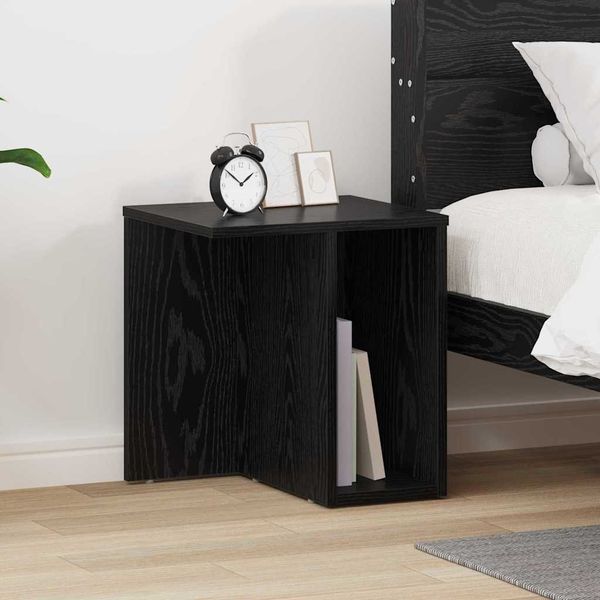 vidaXL Beistelltisch, Holz Eichen-Optik Schwarz, 37 x 32 x 40 cm