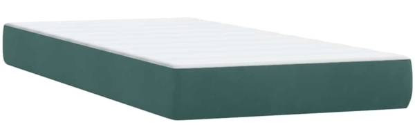 vidaXL Boxspringbett mit Matratze Dunkelgrün 100x210 cm Samt 3316968 Bild 6