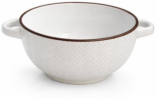 WestCraft Suppenschale Landhaus Suppenschüssel mit Griff Schüssel für heisse Suppen 680 ml, Keramik, (1-tlg), auch für Nudeln, Reis, Desserts, Salate, Suppen, Haferflocken Porridge