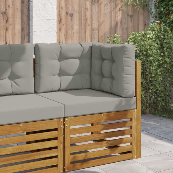 vidaXL Sofakissen für draußen 3 pcs Grau Polyester 900762