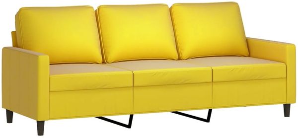 vidaXL 2-tlg. Sofagarnitur mit Kissen Gelb Samt 3201522 Bild 4