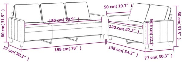 vidaXL 2-tlg. Sofagarnitur mit Kissen Gelb Samt 3201522 Bild 7