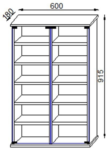 VCM CD / DVD Media Regal Roma 50401 Schwarz H. 92 x B. 60 x T. 18 cm Bild 3