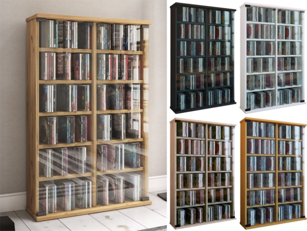 VCM CD / DVD Media Regal Roma 50401 Schwarz H. 92 x B. 60 x T. 18 cm Bild 5