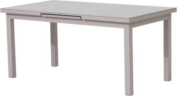 Primaster Gartentisch ausziehbar Aluminium Rhodos 167/217 x 90 cm hellgrau