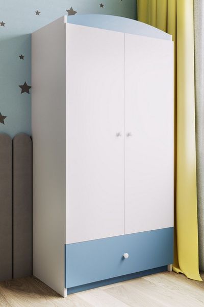 Raumhirsch Furniture Kinderkleiderschrank ohne Motiv - Kleiderschrank für Kinder (Kinderzimmerschrank in schlichtem Design, Mit Ablagefächern & Kleiderstange) modernes, minimalistisches Design, verschiedene Farben & Designs