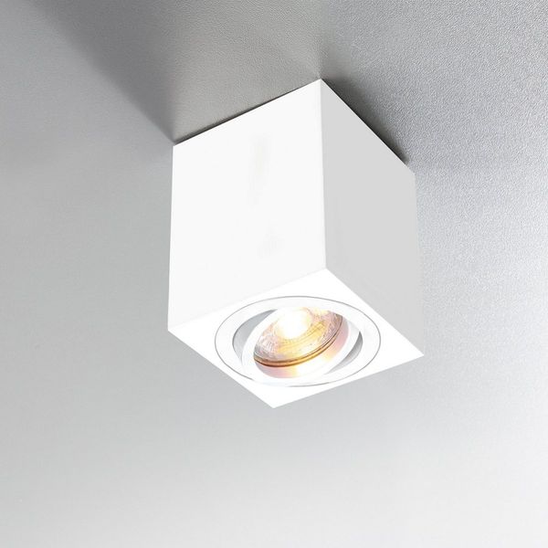 Heitronic Nr. 500738-HE Aufbauleuchte ADL8001 Eckig schwenkbar weiß GU10