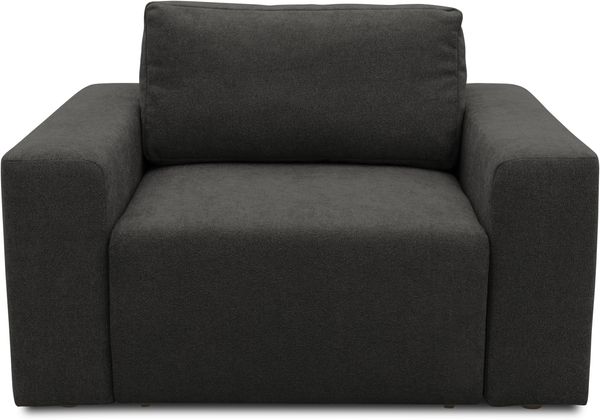 DOMO. collection Sessel 700 029, Polstersessel mit Schlaffunktion und Federkernpolsterung, loses Rückenkissen, Schlafsessel, Armsessel 130 x 116 x 85 cm (BxTxH), grau