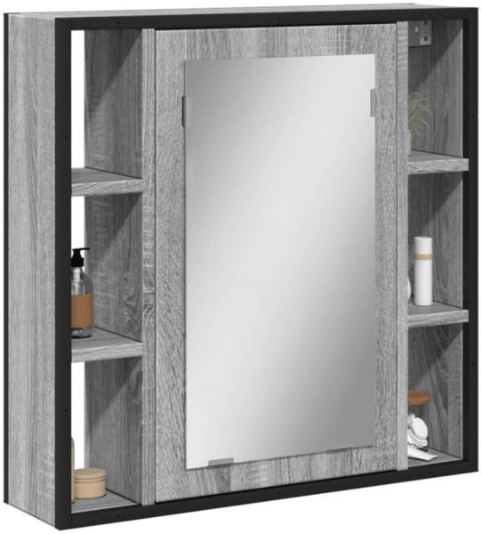 vidaXL Bad-Spiegelschrank Grau Sonoma 60x16x60 cm Holzwerkstoff 842429