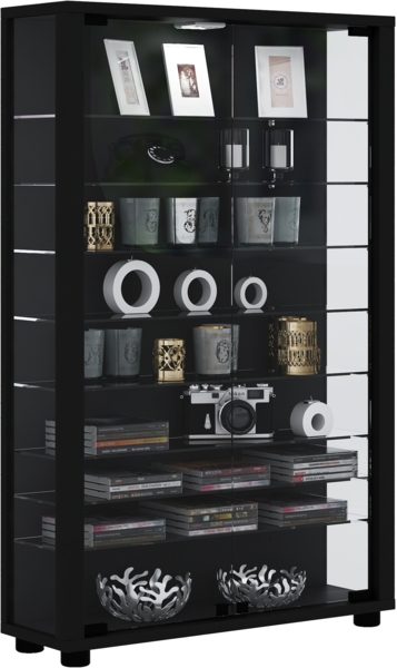 VCM Standvitrine Lumo 912482 Schwarz H. 90 x B. 59 x T. 18 cm