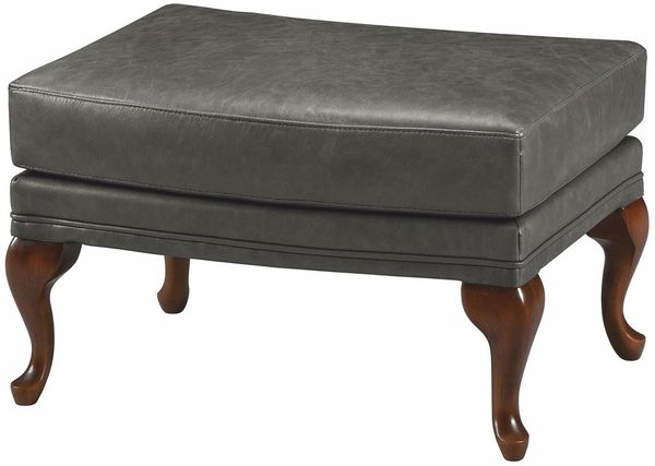 Casa Padrino Luxus Barock Leder Hocker Grau / Braun 64 cm - Made in Italy