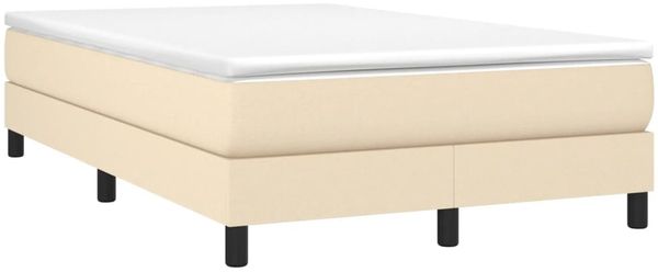 vidaXL Polsterbett, Stoff, 25,0 cm, Creme, 120x200 cm, mit Lattenrost, Schwarz Bild 3