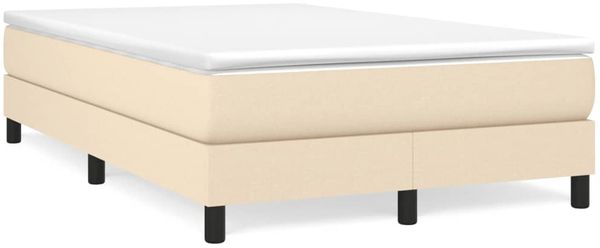 vidaXL Polsterbett, Stoff, 25,0 cm, Creme, 120x200 cm, mit Lattenrost, Schwarz Bild 2