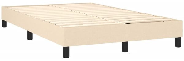 vidaXL Polsterbett, Stoff, 25,0 cm, Creme, 120x200 cm, mit Lattenrost, Schwarz Bild 4