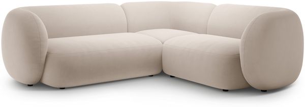 Micadoni Ecksofa Kate 4-Sitzer Rechts Samt Beige
