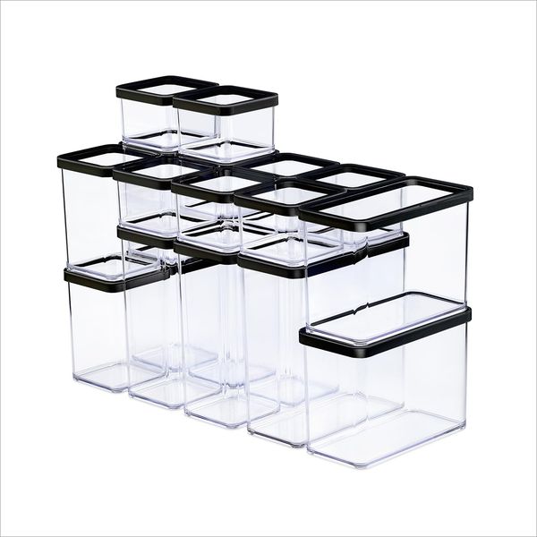 Rotho LOFT 19-Set Vorratsdosen mit Deckel, stapelbar, aromadicht, spülmaschinenfest
