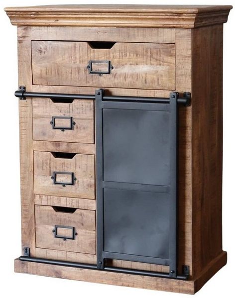 baario Kommode Kommode SELCE 100cm hoch, massiv Industrial Style Sideboard Vintage