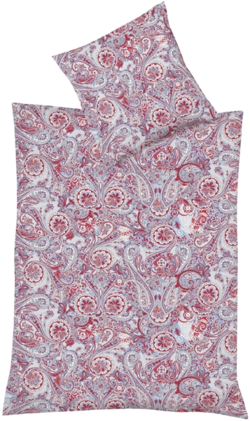 Fleuresse Mako-Satin Bettwäsche 200x220 Paisley blau rot weiß 114296-12 Bild 3